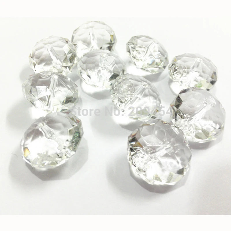 Acrylic Transparent Rondelle Chunky Beads - Choose Size/Color