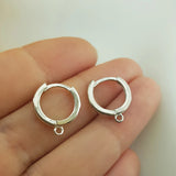 12mm 925 Silver Leverback Earrings, Ear Hoops, Earring Findings