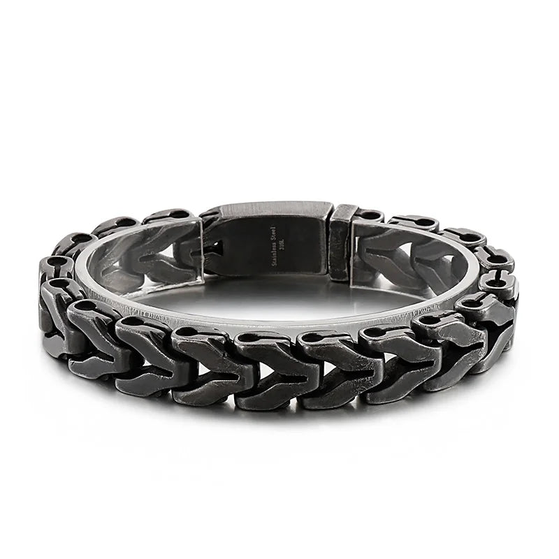 12mm Arrow Chain Bracelet Men Stainless Steel Summer Jewelry