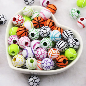 12mm Ball Pattern Acrylic Beads for DIY Kids Necklace Bracelet