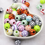 12mm Ball Pattern Acrylic Beads for DIY Kids Necklace Bracelet