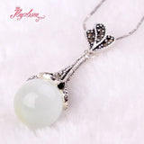 12mm Ball Stone Tibetan Silver Marcasite Necklace Pendant Charm