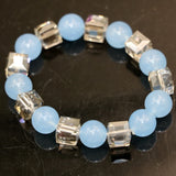 12mm Chalcedony Jades Round Beaded Bracelet for Women B2934