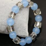 12mm Chalcedony Jades Round Beaded Bracelet for Women B2934