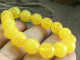 12mm Natural Mexican Yellow Amber Beeswax Bead Bracelet