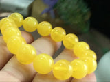 12mm Natural Mexican Yellow Amber Beeswax Bead Bracelet