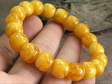 12mm Natural Mexican Yellow Amber Beeswax Beads Bracelet
