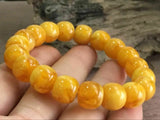 12mm Natural Mexican Yellow Amber Beeswax Beads Bracelet
