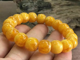 12mm Natural Mexican Yellow Amber Beeswax Beads Bracelet