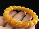 12mm Natural Mexican Yellow Amber Beeswax Beads Bracelet