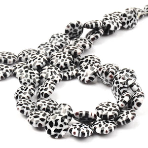 12mm Charm Pattern Flat Round Glass Beads for Jewelry Making