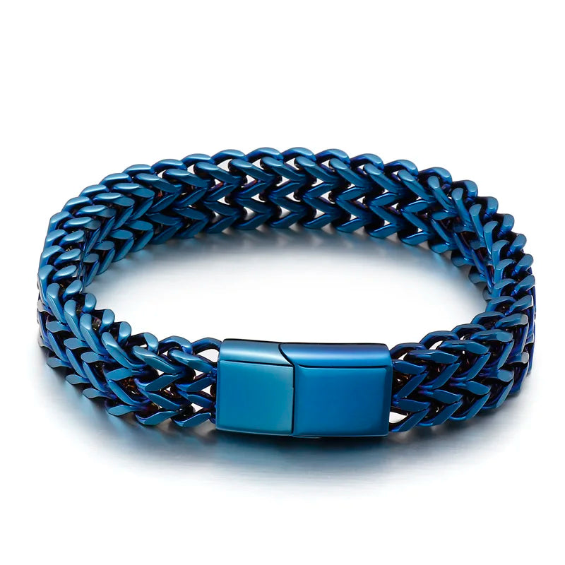 12mm Mesh Chain Bracelet Men Hook Jewelry