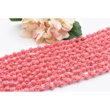 Dark Pink Rose Flower Resin Stone Bead for DIY Bracelet Necklace Jewelry Making