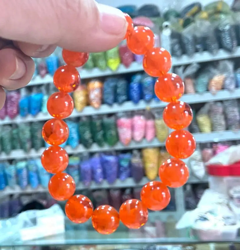 12mm Blood Amber Beeswax Abacus Bracelet