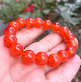 12mm Blood Amber Beeswax Abacus Beads Bracelet
