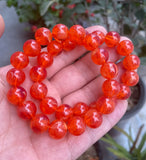 12mm Blood Amber Beeswax Abacus Beads Bracelet