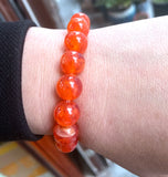 12mm Blood Amber Beeswax Abacus Beads Bracelet