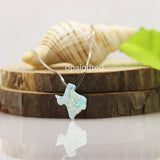 12mm OP17 Synthetic Opal Texas State Pendant Necklace