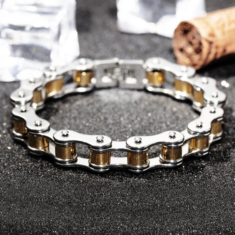 12mm Stainless Steel Motorcycle Biker Chain Bracelet
