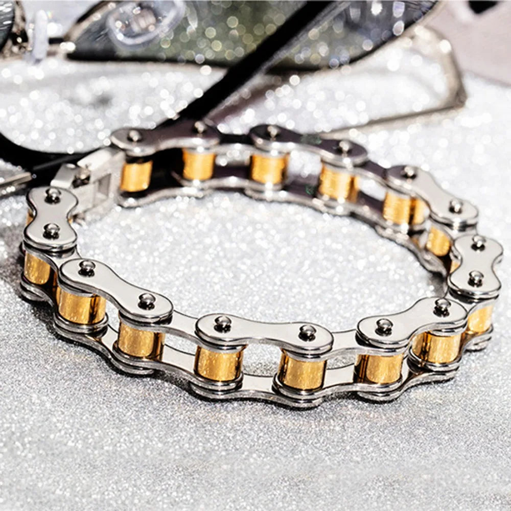 12mm Stainless Steel Motorcycle Biker Chain Bracelet
