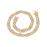 12mm Iced Out Full Crystal Chain Necklace Men's Hip Hop Jewelry