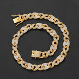 12mm Iced Out Full Crystal Chain Necklace Men's Hip Hop Jewelry