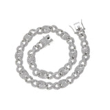 12mm Iced Out Full Crystal Chain Necklace Men's Hip Hop Jewelry