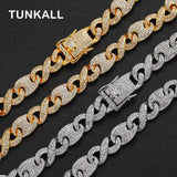 12mm Iced Out Full Crystal Chain Necklace Men's Hip Hop Jewelry