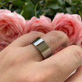 12mm Tungsten Carbide Wedding Ring Flat Band Polished Finish
