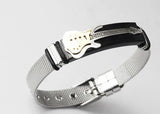 12mm Mens Stainless Steel Mesh Belt Cross Charm Christian Bracelet