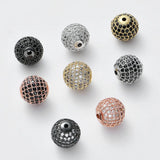 12mm Copper Spacer Beads Micro Pave Round Ball for DIY Jewelry