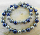 12mm Multi South Sea Shell Pearl Round Beads Necklace 18''