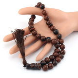 12mm Natural Agate Round Ornament Beads Islamic Rosary Muslim Tasbih Bracelet