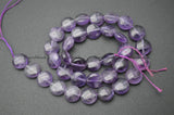 12mm Amethyst Flat Round Coin Stone Loose Beads for Jewelry Making