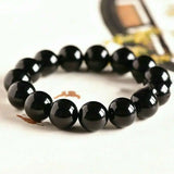 12mm Agate Round Gemstone Beads Bangle Bracelet 7.5''