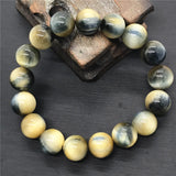 Natural Tiger Eye Bracelet 12mm Crystal Beads Healing Gift