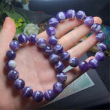 12mm Amethyst Quartz Stretch Bracelet Healing Crystal Jewelry