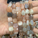 12mm Sunstone Stone Beads 15'' Square Drop Spacer Loose Beads
