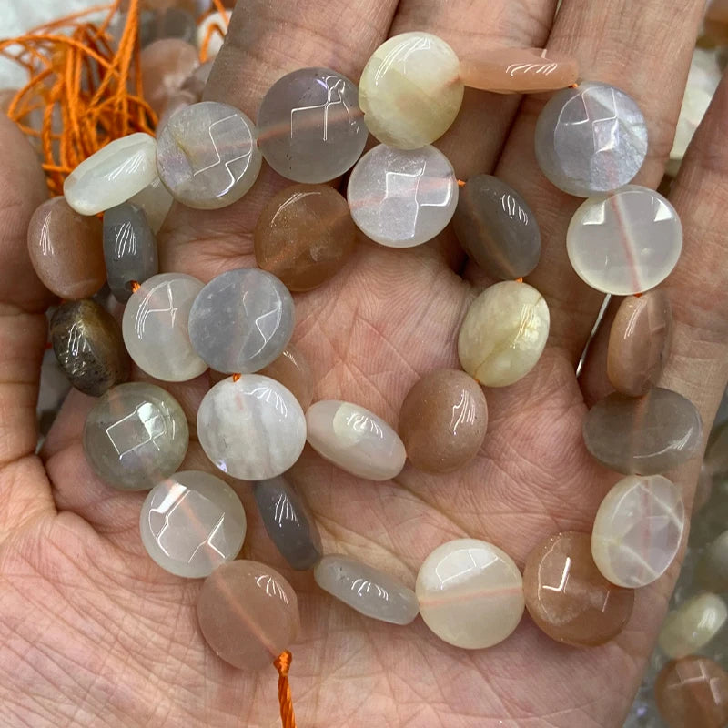 12mm Natural Sunstone Stone Beads 15'' Square Drop DIY Spacer Loose Beads