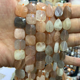12mm Sunstone Stone Beads 15'' Square Drop Spacer Loose Beads