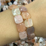 12mm Sunstone Stone Beads 15'' Square Drop Spacer Loose Beads