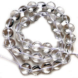 12mm Clear Quartz Beads 15'' Rock Quartz Coin DIY Crystal Loose Beads