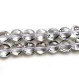 12mm Natural Rock Quartz Beads Button Coin