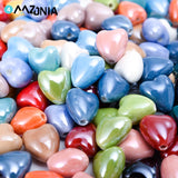 12mm Pure Heart Beads Ceramic Loose Beads For Jewelry making Diy