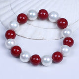12mm Red Shell Beads Bracelet