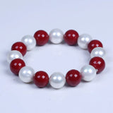 12mm Red Shell Beads Bracelet