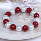 12mm Red Shell Beads Bracelet