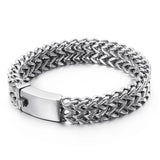 12mm Mesh Chain Bracelet Stainless Steel Gold/Silver Men's Bracelet