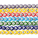 12mm Smiley Lampwork Glazed Glass Round Beads Flat Beads