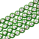 12mm Smiley Lampwork Glazed Glass Round Beads Flat Beads